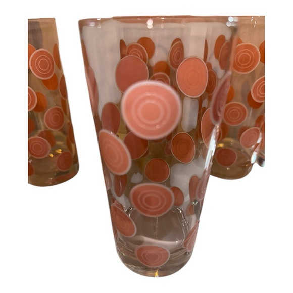 Homer Laughlin Fiesta Dots Circle Tumblers Set of 6 Peach /pink Dots Retired 6” - Picture 9 of 14
